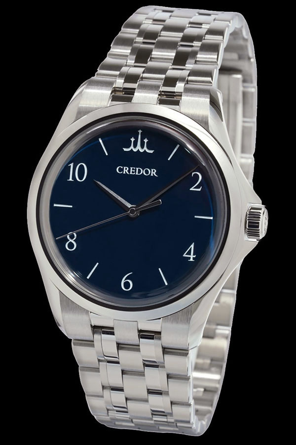 クレドール クオンGCLX995,ステンレススチールケース,ステンレススチールバンド,ネービー磁器ダイヤル