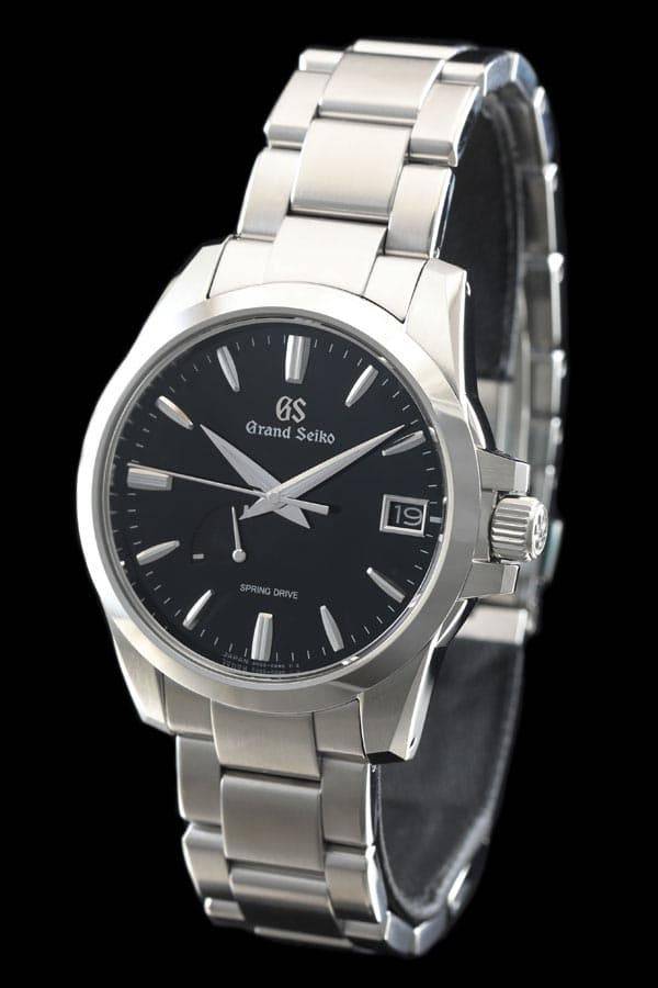 グランドセイコー SBGA227 スプリングドライブ メンズ腕時計,ステンレススチールケース,ブラックダイヤル,ステンレススチールのトリプルリンクバンド