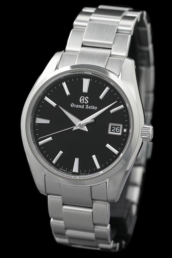 グランドセイコー SBGP011 クォーツ メンズ腕時計,ステンレススティールケース,ブラックダイヤル,ステンレススチールのトリプルリンクバンド