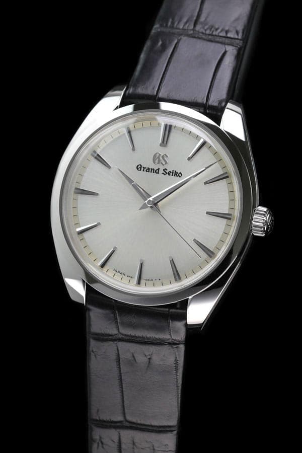 グランドセイコー SBGX331 クォーツ メンズ腕時計,ステンレススティールケース,シルバーダイヤル,クロコダイルのブラックバンド