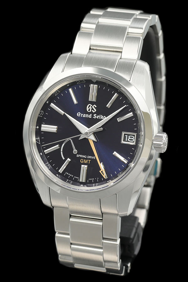 グランドセイコー SBGE281 スプリングドライブGMT メンズ腕時計,ステンレススチールケース,ミッドナイトブルーダイヤル,ステンレススチールのトリプルリンクバンド