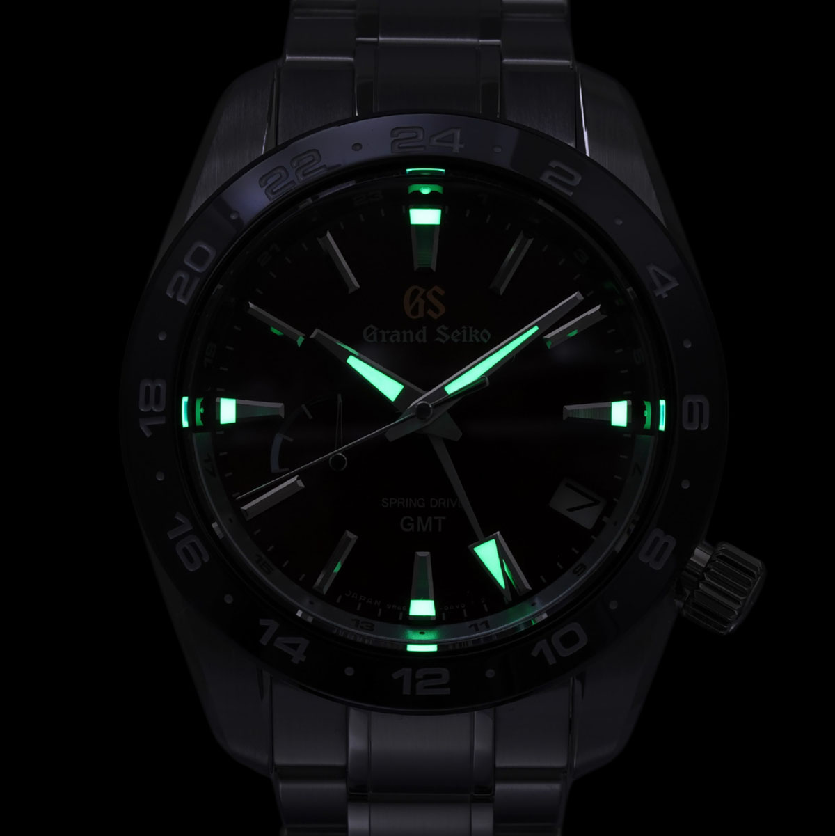 グランドセイコー SBGE305 スプリングドライブGMT,ダークレッドダイヤルのルミブライト