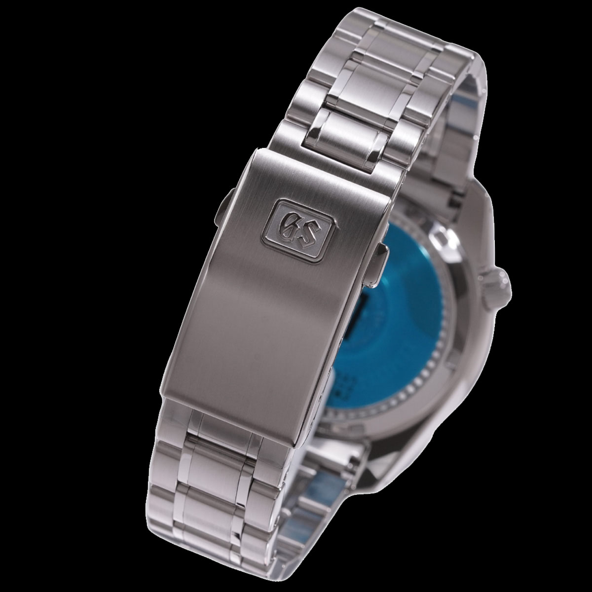 グランドセイコー SBGE305 スプリングドライブGMTのステンレススチールのトリプルリンクバンドとバックル