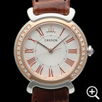 セイコー クレドール GSAS928  レディースウォッチ左斜め上からのアングル、ステンレススチールスチール+18Kピンクゴールドケース