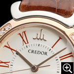 セイコー クレドール GSAS928 レディースウォッチのクローズアップ、ステンレススチールスチール+18Kピンクゴールドケース