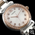 セイコー クレドール  GSAS932リネアルクス レディースウォッチのクローズアップ、ステンレススチールスチール+18Kピンクゴールドケース