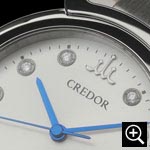 セイコー クレドール GSAS935 リネアルクス レディースウォッチのクローズアップ、ステンレススチールスチールケースの詳細