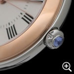 セイコー クレドール GSAS938 リネアルクス レディースウォッチのリューズ、ステンレススチールスチール+18Kピンクゴールドケース。