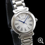 セイコー クレドール GSAS939 リネアルクス レディースウォッチ 左斜め上からのアングル、ステンレススチールスチールケース。