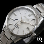 グランドセイコー SBGA147 スプリングドライブ メンズ腕時計 ホワイトダイヤルのクローズアップ