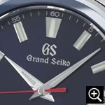 グランドセイコー SBGP015 クォーツ メンズ腕時計 ブルーダイヤルのクローズアップ