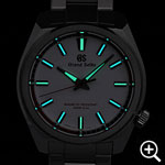 グランドセイコーSBGX341 クォーツ メンズ腕時計の針、インデックスのルミブライト