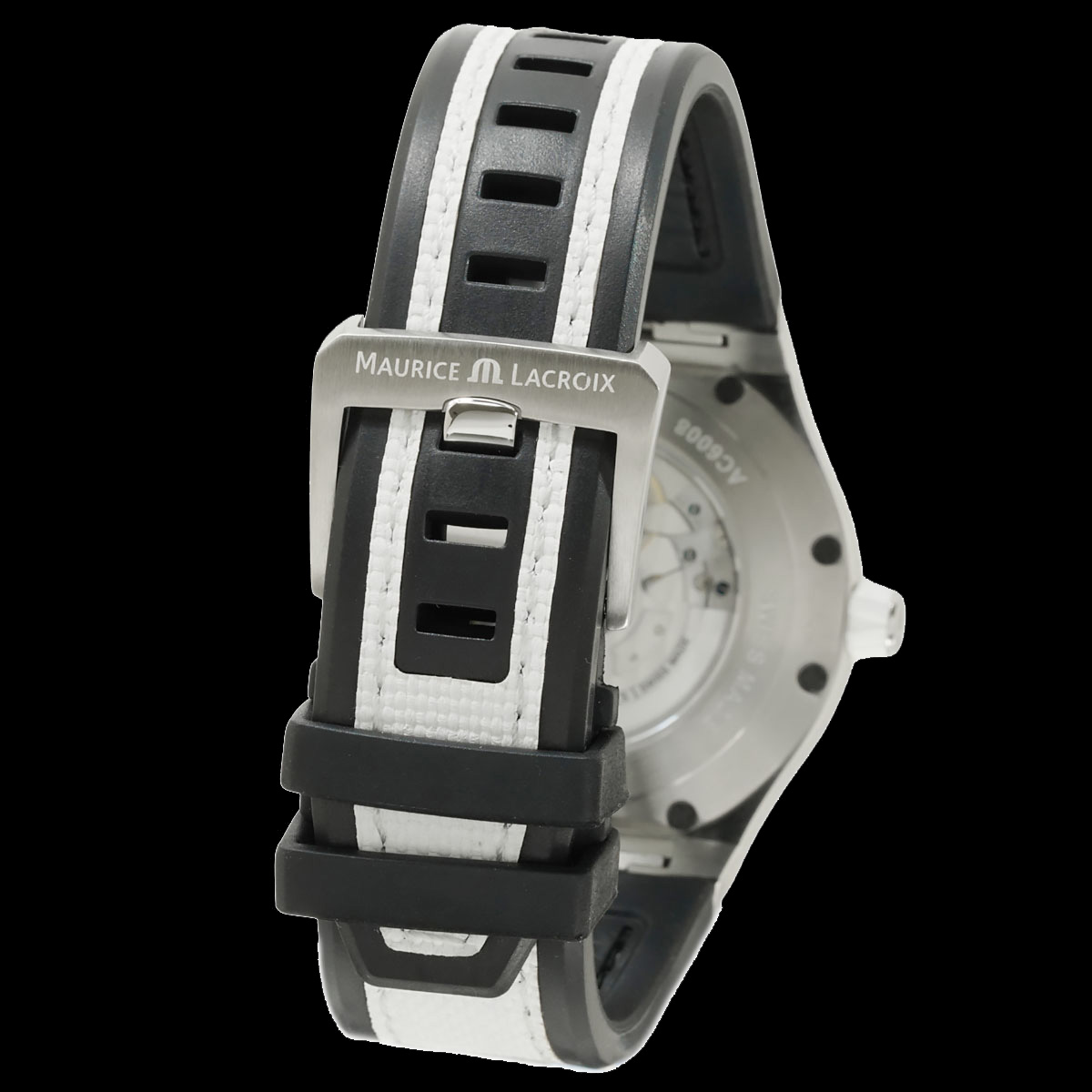 モーリスラクロア アイコニック オートマチック AC6008-SSL70-330-2 ホワイトナイロン風テクスチャーのラバーを組み合わせたバイラバーストラップ