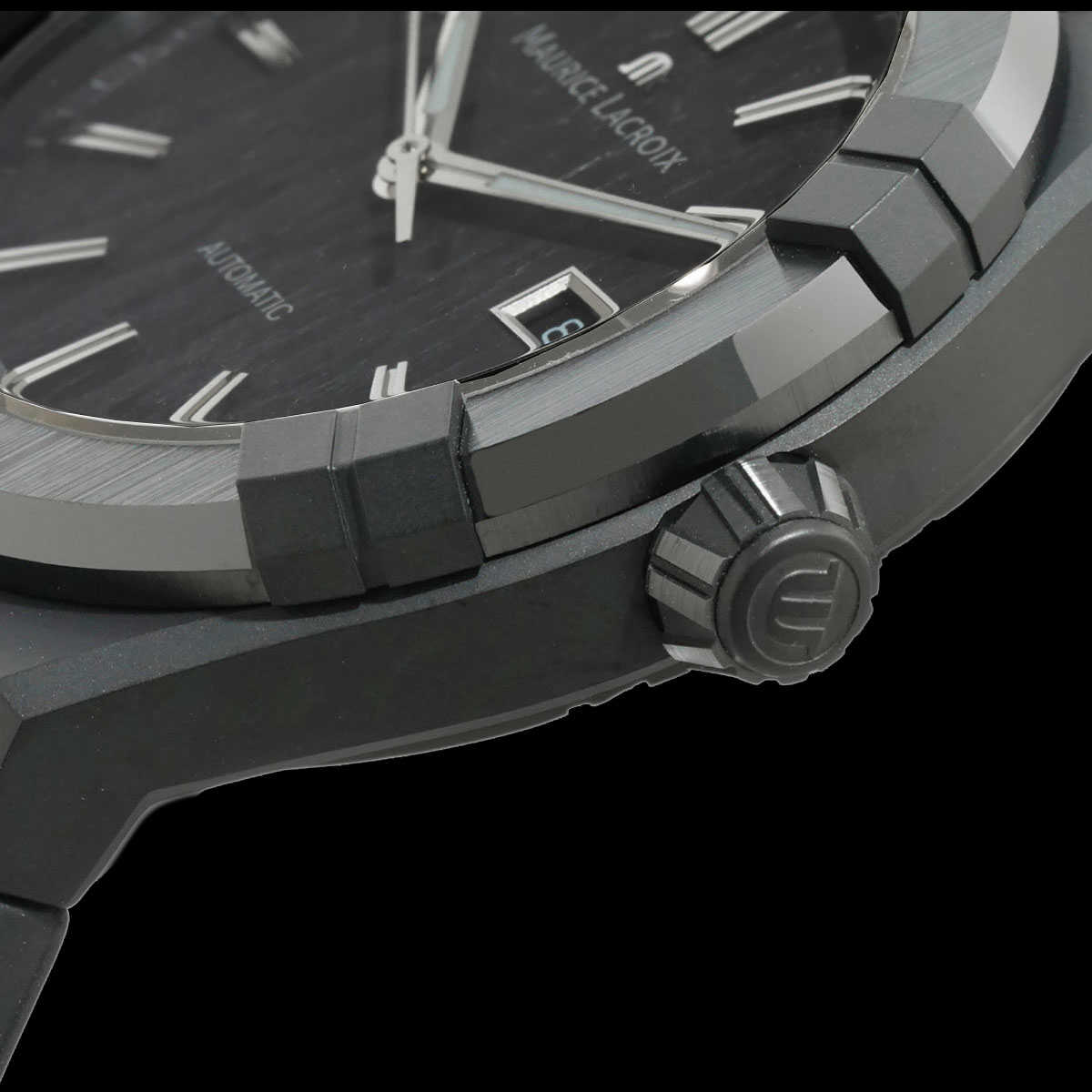 モーリスラクロア アイコニック オートマチック AC6008-TTB00-330-2 リューズのクローズアップ